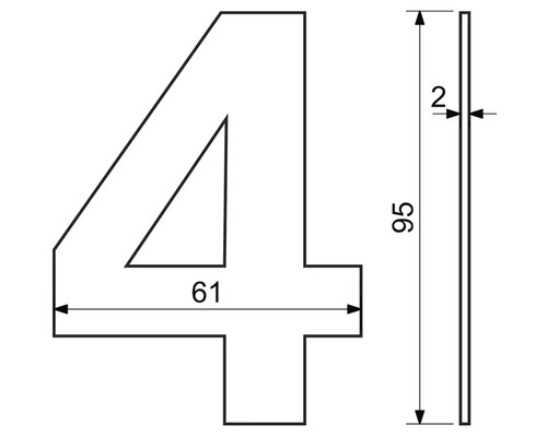 Technický výkres čísla 4 s rozměry