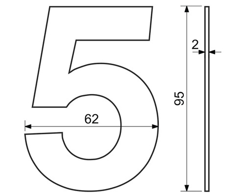Technický výkres čísla domu 5 s rozměry