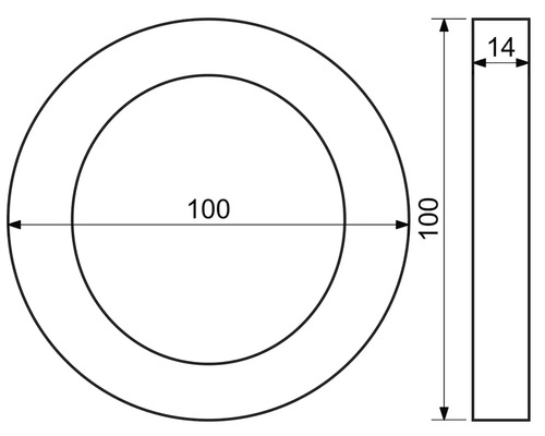 Technický výkres prstence o rozměrech 100 a 14.