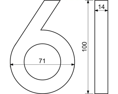 Technický výkres čísla domu 6 s rozměry