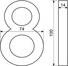 Technický nákres čísla domu 8 s rozměry