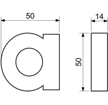 Technický výkres čísla domu o rozměrech 50 a 14 milimetrů