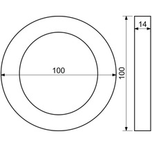 Technický výkres prstence o rozměrech 100 x 14 mm