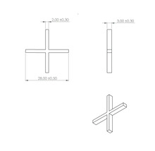 Technický výkres spárového kříže s rozměry