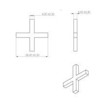 Technický výkres distančního křížku s rozměry