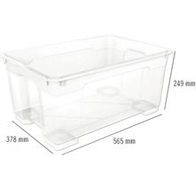 Plastový úložný box o rozměrech 565 mm x 378 mm x 249 mm