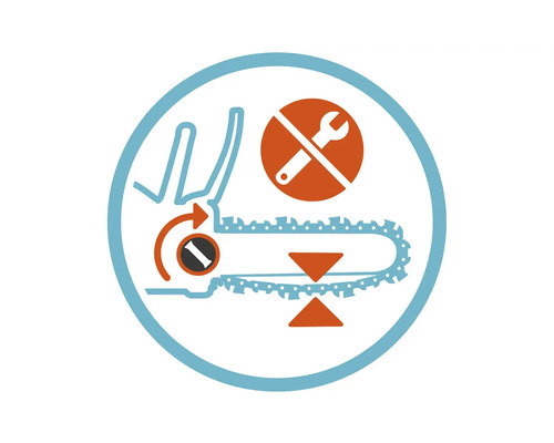 Symbol pro napínání řetězu řetězové pily bez použití nářadí