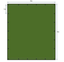 Obdélníková plachta s oky, 5 x 6 metrů