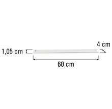 Technický výkres 60 centimetrů dlouhé lampy s údaji o šířce