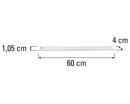Technický výkres 60 centimetrů dlouhé lampy s údaji o šířce