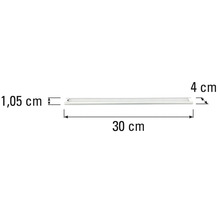 Obrázek 30 centimetrů dlouhého LED světla o rozměrech 1,05 x 4 centimetry