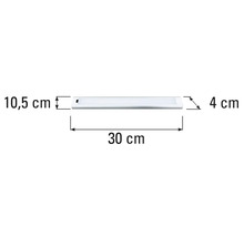 LED skříňkové svítidlo o rozměrech 30 cm délka, 10,5 cm výška a 4 cm šířka