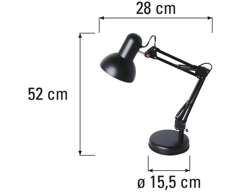 Stolní lampa s rozměry