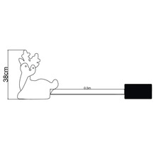 Nákres soba s výškou 38 centimetrů a kabelem o délce 0,5 metru