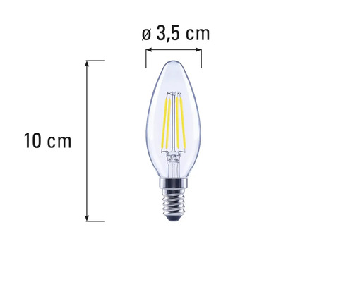 Čirá LED žárovka ve tvaru kapky o rozměrech 10 krát 3,5 centimetru