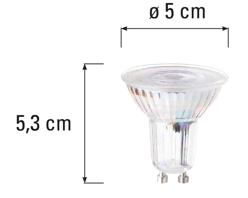 Žárovka GU10 s rozměry