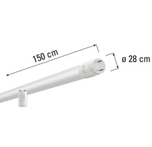 LED trubice o délce 150 centimetrů a průměru 28 centimetrů