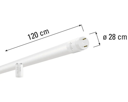 Obrázek LED trubice o délce 120 cm a šířce 28 cm.