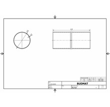 Technický výkres trubky s rozměry