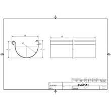 Technický nákres okapu s rozměry
