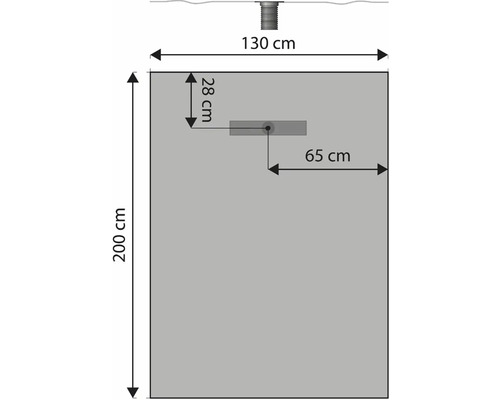 Technický nákres sprchové vaničky s rozměry