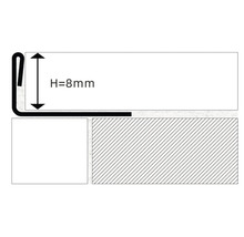 Profilový pohled na zakončovací lištu s výškou 8 mm
