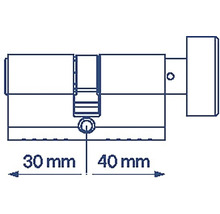 Schéma cylindrického zámku o rozměrech 30 mm a 40 mm