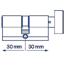 Nákres dveřní vložky o rozměrech 30 mm a 30 mm.