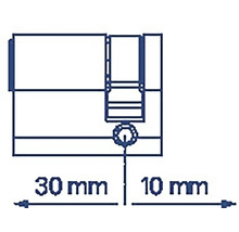 Technický nákres s rozměry 30 mm a 10 mm