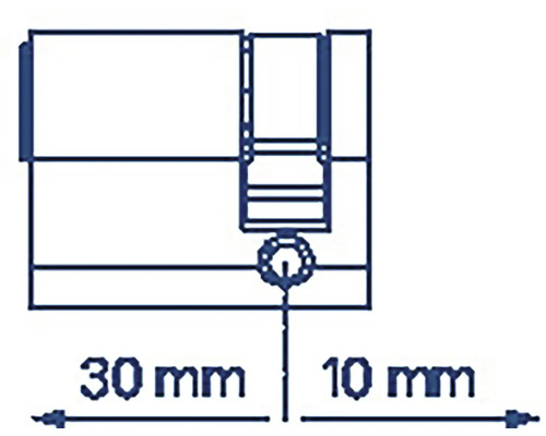 Technický nákres s rozměry 30 mm a 10 mm