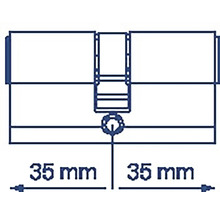 Výkres profilového válce s údajem 35 milimetrů