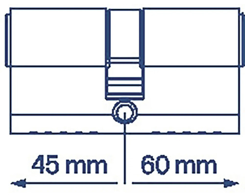 Technický nákres cylindrické vložky o rozměrech 45 mm a 60 mm