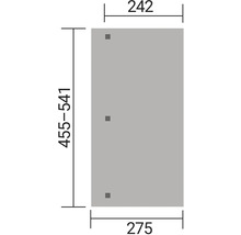 Technický výkres s rozměry stavebního prvku: 242, 275 a 455 až 541.