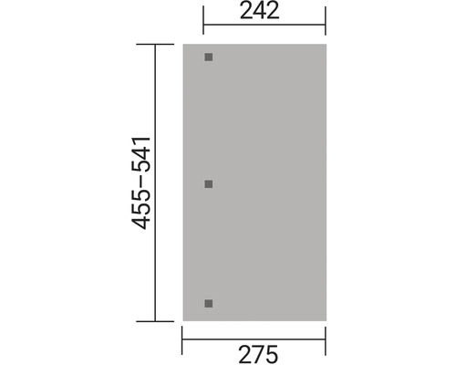 Technický výkres s rozměry stavebního prvku: 242, 275 a 455 až 541.