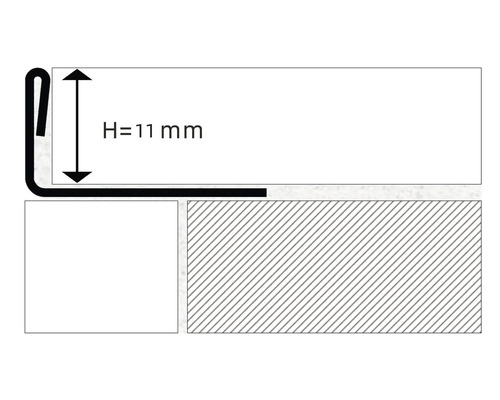 Profilová lišta s výškou 11 mm