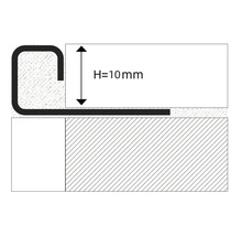 Zobrazení schodišťového profilu o výšce 10 mm.