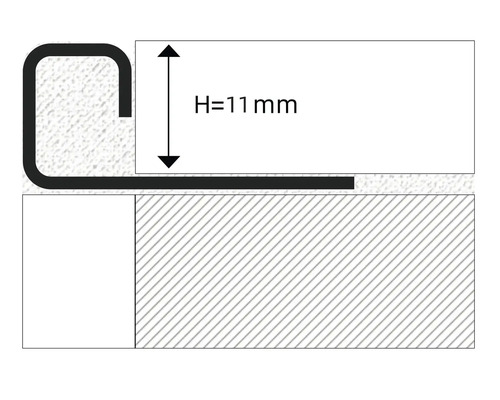 Profilový nákres přechodového profilu o výšce 11 milimetrů