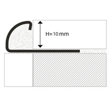 Profilový nákres přechodového profilu s výškou 10 milimetrů