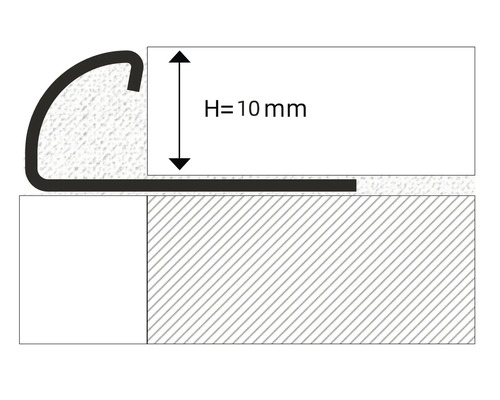 Profilový nákres přechodového profilu s výškou 10 milimetrů