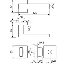 Technický výkres kliky s rozměry