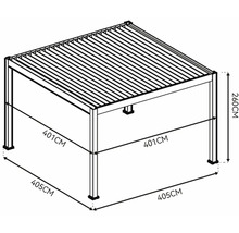 Rozměry pergoly: 401 cm x 405 cm x 260 cm