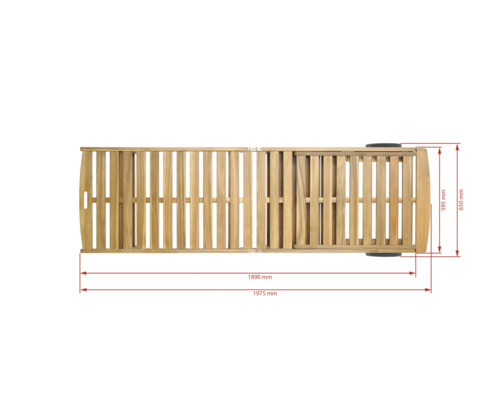 Rozměry dřevěného lehátka s kolečky