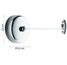 Zatahovací šňůra na prádlo o rozměrech 5,5 cm na výšku a 9,3 cm v průměru