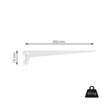 Policová konzole o rozměrech 350 mm x 72 mm a nosnosti 60 kg.