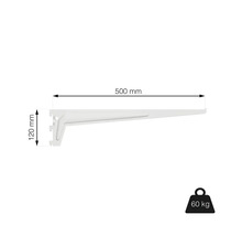 Držák police o rozměrech 500 mm x 120 mm a nosnosti 60 kg