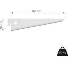 Policový držák o rozměrech 170 mm x 39 mm a nosnosti 50 kg