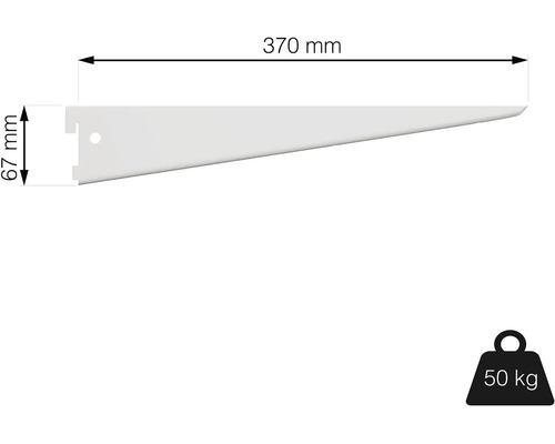 Police s délkou 370 mm a nosností 50 kg