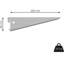 Držák police o rozměrech 60 mm x 220 mm a nosnosti 50 kg