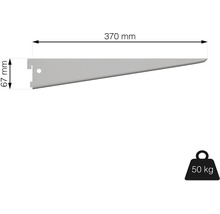 Držák police s rozměry 370 mm x 67 mm a nosností 50 kg