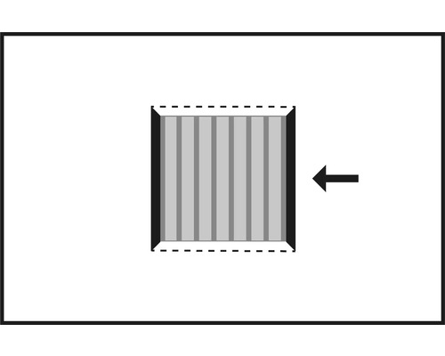 Symbol pro montáž na vnitřní stranu rámu okna